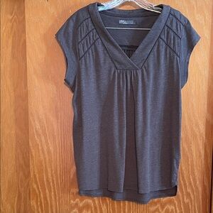 Prana Women's Gray V-Neck Top - size L